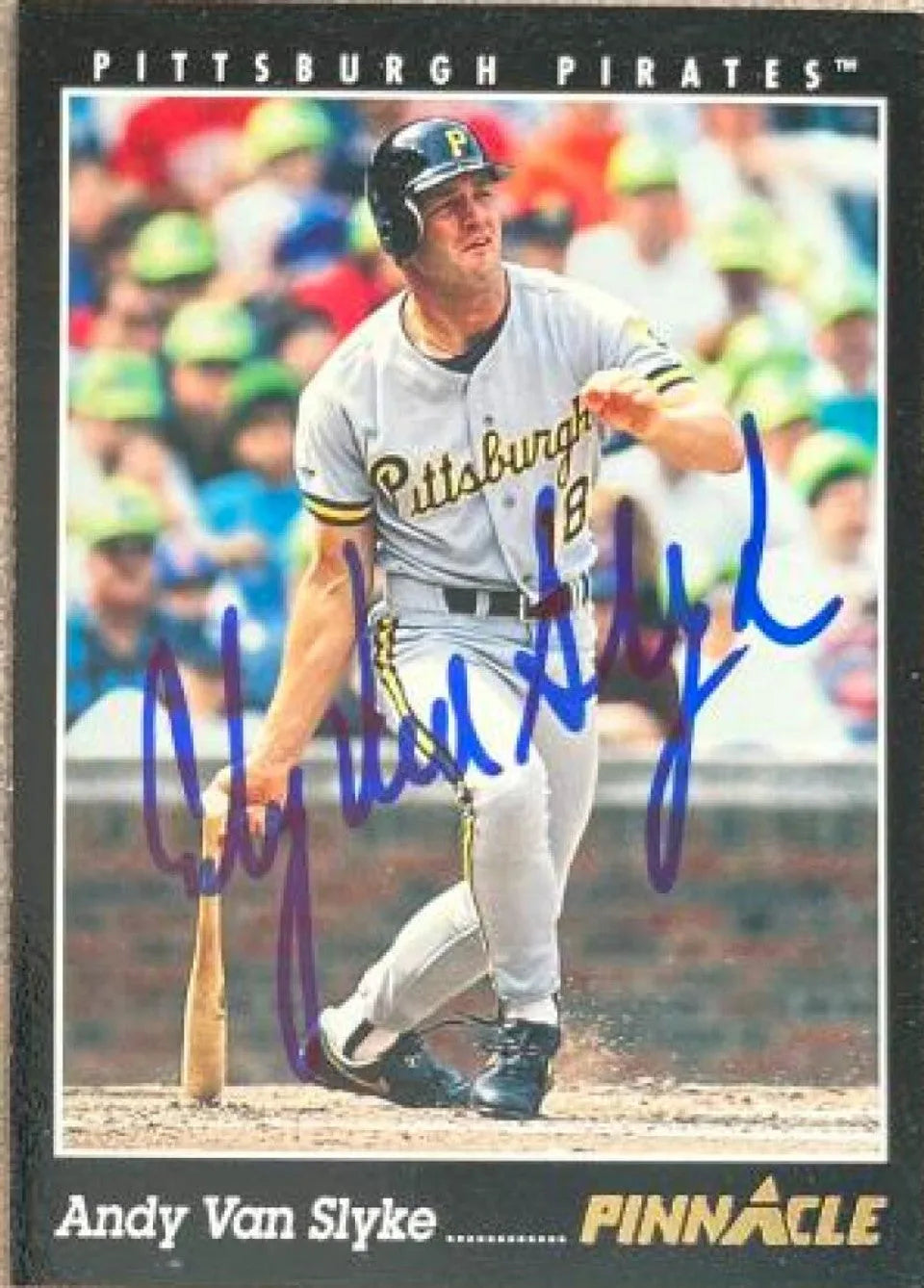 Andy Van Slyke Signed 1993 Pinnacle Baseball Card - Pittsburgh Pirates