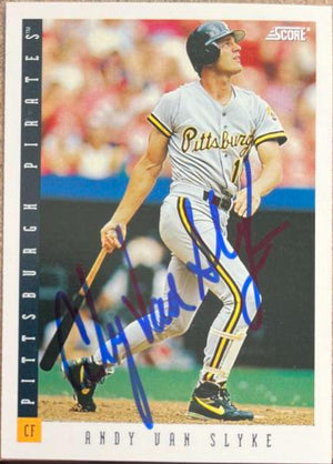 Andy Van Slyke Signed 1993 Score Baseball Card - Pittsburgh Pirates #12