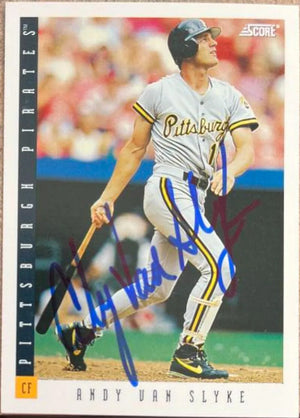 Andy Van Slyke Signed 1993 Score Baseball Card - Pittsburgh Pirates #12