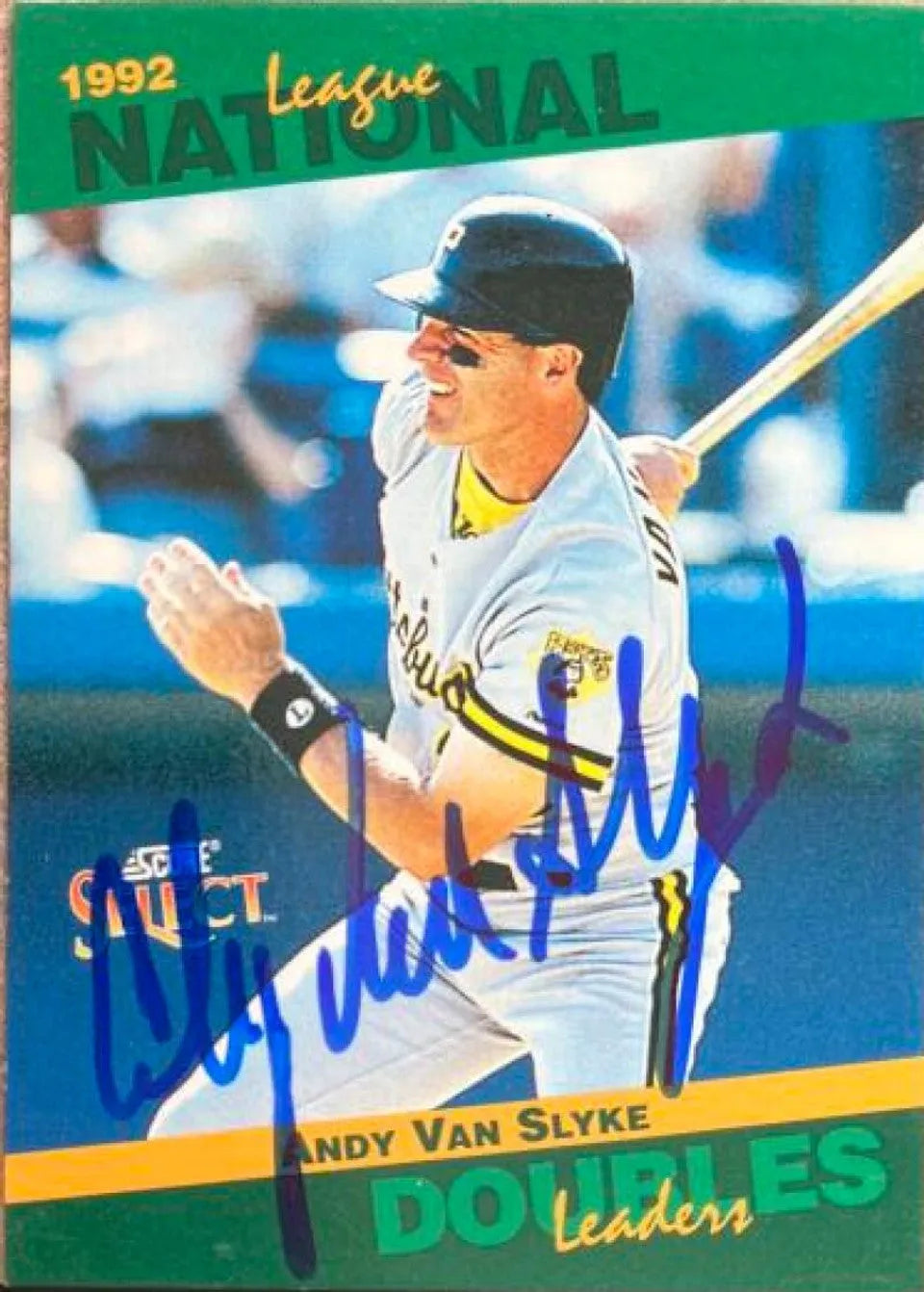 Andy Van Slyke Signed 1993 Score Select Stat Leaders Baseball Card - Pittsburgh Pirates #16