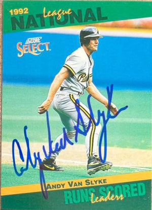 Andy Van Slyke Signed 1993 Score Select Stat Leaders Baseball Card - Pittsburgh Pirates #42