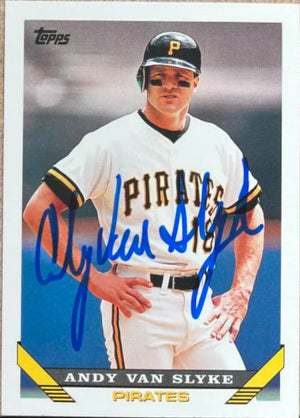 Andy Van Slyke Signed 1993 Topps Baseball Card - Pittsburgh Pirates #275