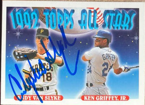 Andy Van Slyke Signed 1993 Topps All-Star Baseball Card - Pittsburgh Pirates #405