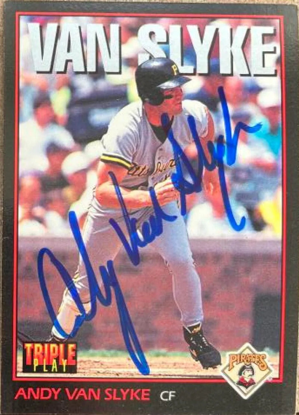 Andy Van Slyke Signed 1993 Triple Play Baseball Card - Pittsburgh Pirates