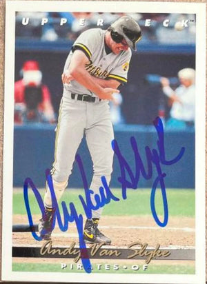 Andy Van Slyke Signed 1993 Upper Deck Baseball Card - Pittsburgh Pirates #124