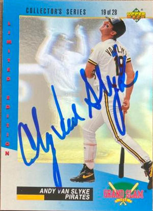 Andy Van Slyke Signed 1993 Upper Deck Denny's Grand Slam Hologram Baseball Card - Pittsburgh Pirates