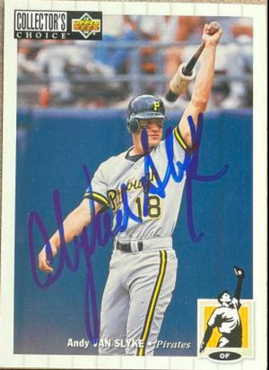 Andy Van Slyke Signed 1994 Collector's Choice Baseball Card - Pittsburgh Pirates #280