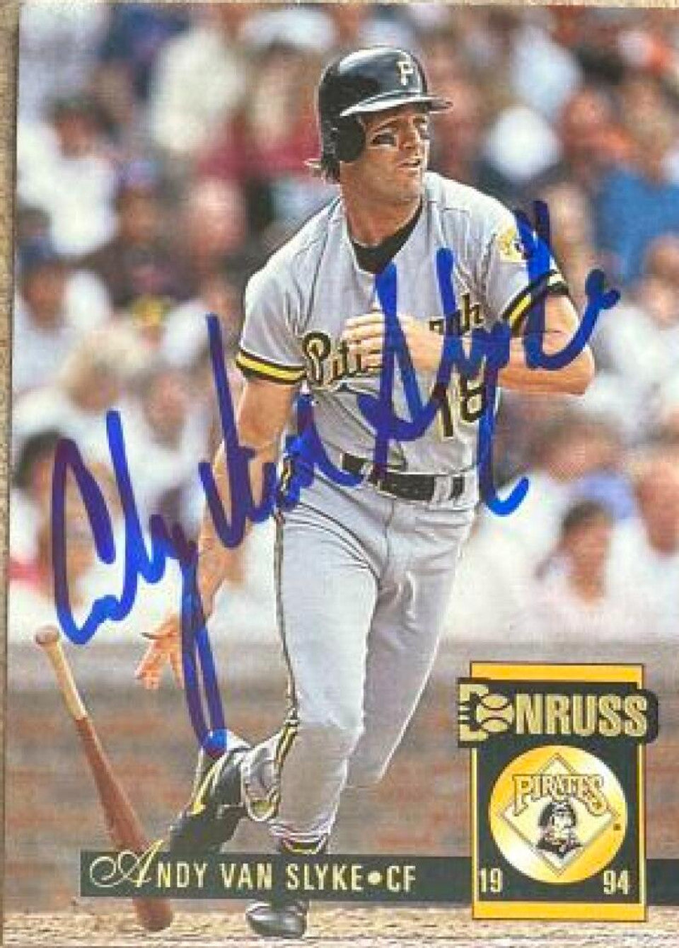Andy Van Slyke Signed 1994 Donruss Baseball Card - Pittsburgh Pirates