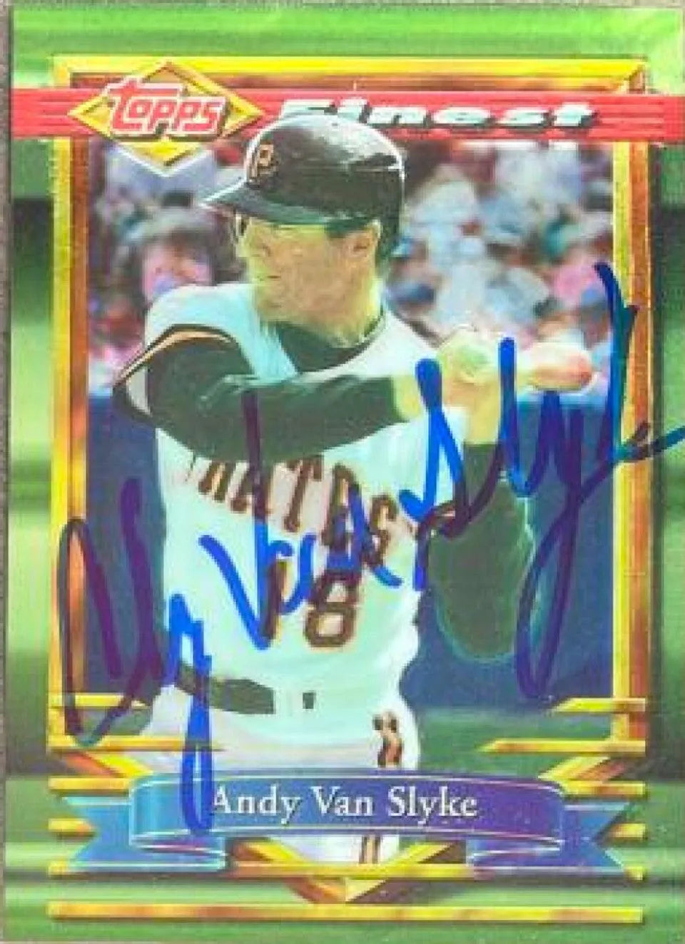 Andy Van Slyke Signed 1994 Topps Finest Baseball Card - Pittsburgh Pirates