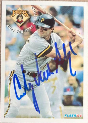 Andy Van Slyke Signed 1994 Fleer Sunoco Baseball Card - Pittsburgh Pirates