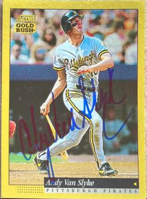 Andy Van Slyke Signed 1994 Score Gold Rush Baseball Card - Pittsburgh Pirates