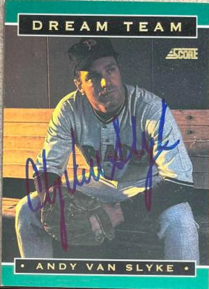 Andy Van Slyke Signed 1994 Score Dream Team Baseball Card - Pittsburgh Pirates