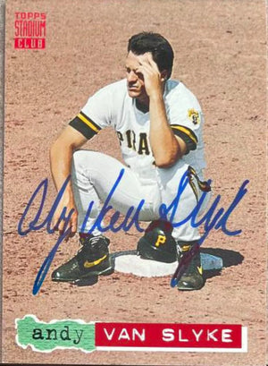 Andy Van Slyke Signed 1994 Stadium Club Baseball Card - Pittsburgh Pirates