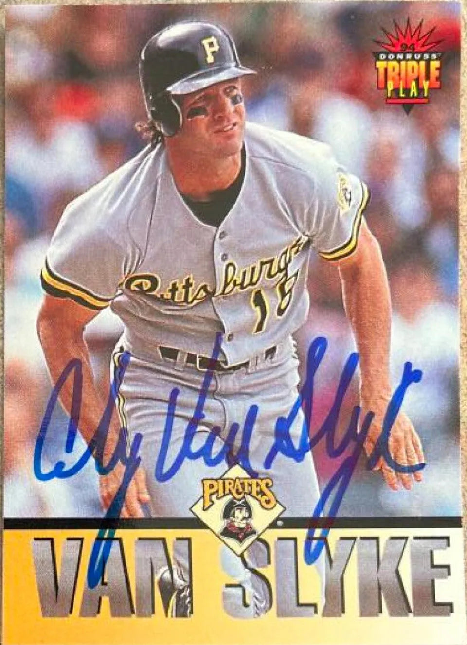 Andy Van Slyke Signed 1994 Triple Play Baseball Card - Pittsburgh Pirates