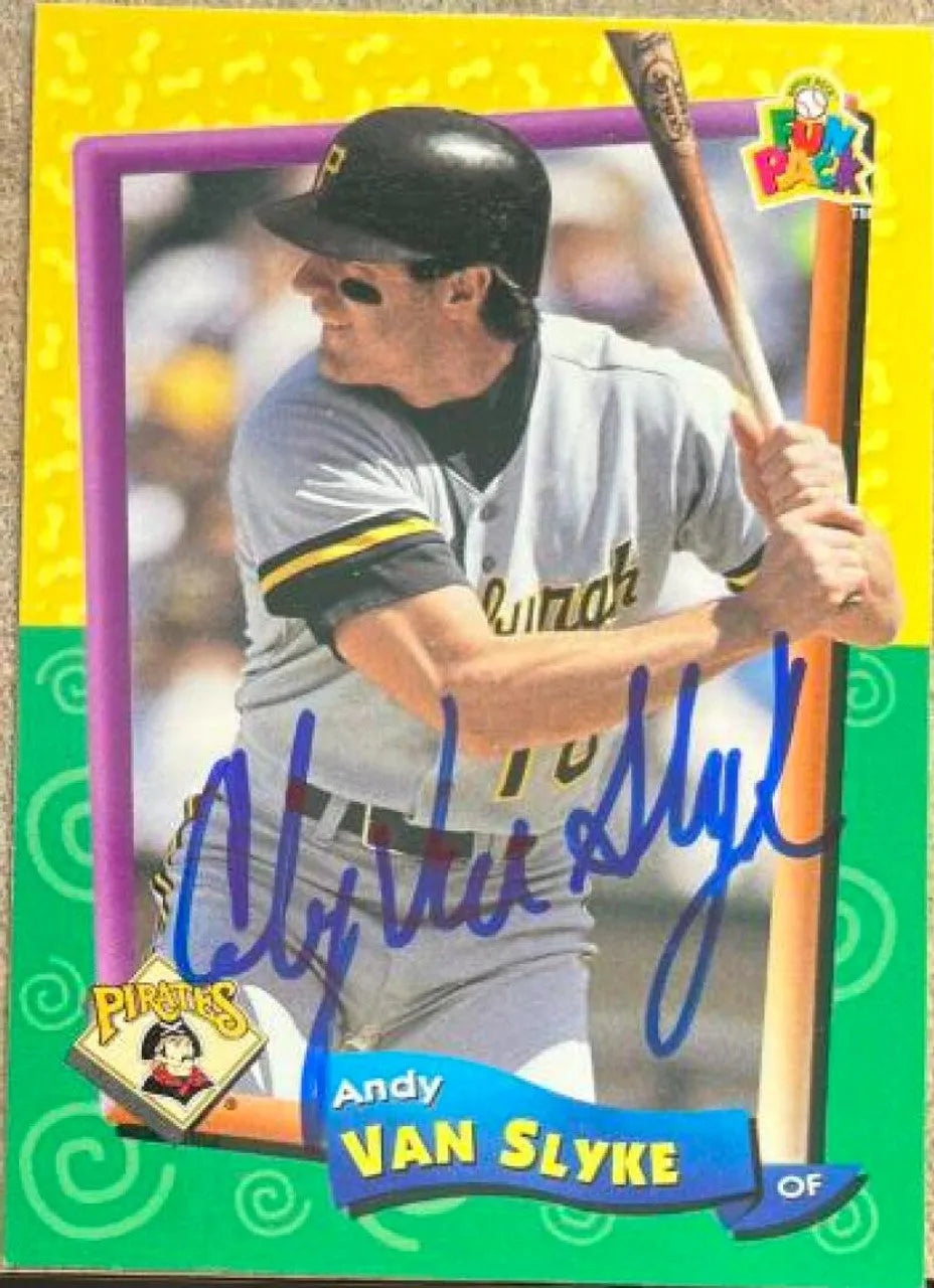 Andy Van Slyke Signed 1994 Upper Deck Fun Pack Baseball Card - Pittsburgh Pirates