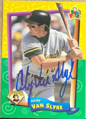 Andy Van Slyke Signed 1994 Upper Deck Fun Pack Baseball Card - Pittsburgh Pirates