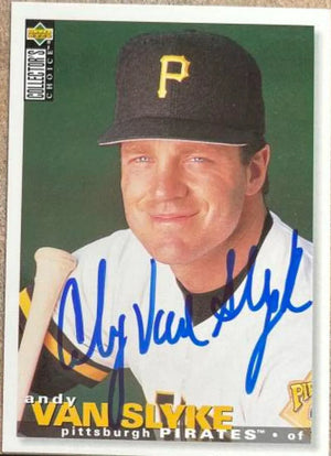 Andy Van Slyke Signed 1995 Collector's Choice Baseball Card - Pittsburgh Pirates