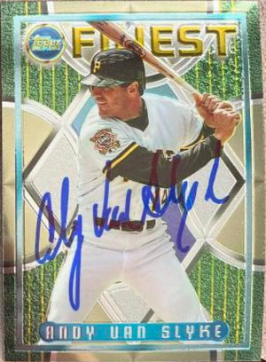 Andy Van Slyke Signed 1995 Topps Finest Baseball Card - Pittsburgh Pirates