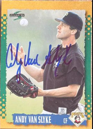 Andy Van Slyke Signed 1995 Score Gold Rush Baseball Card - Pittsburgh Pirates