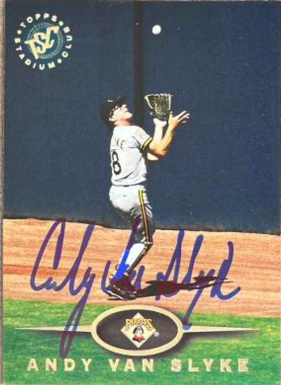 Andy Van Slyke Signed 1995 Stadium Club Baseball Card - Pittsburgh Pirates