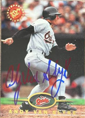 Andy Van Slyke Signed 1995 Stadium Club Baseball Card - Baltimore Orioles