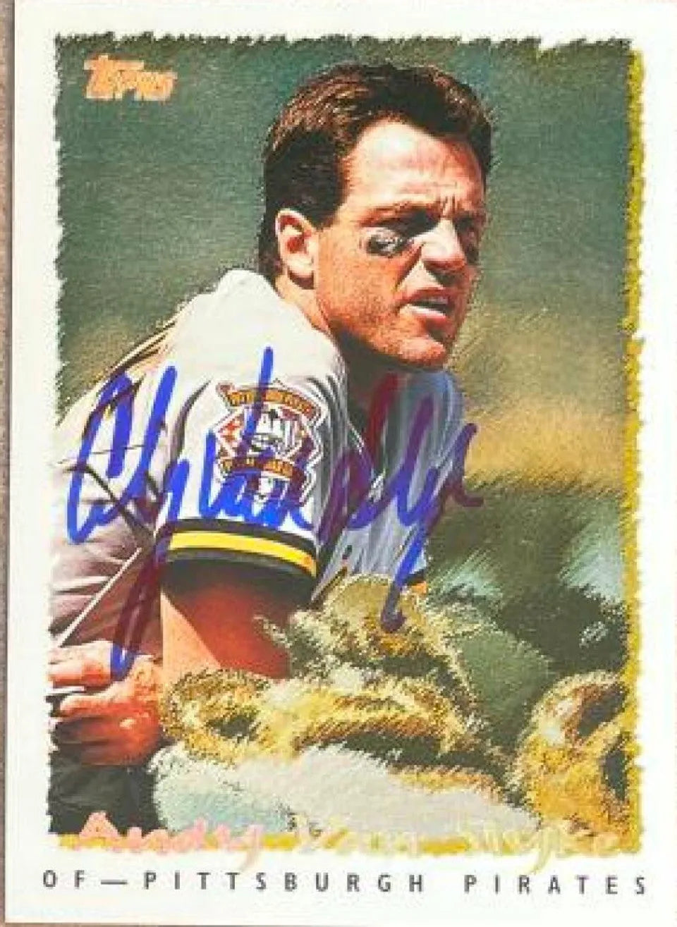 Andy Van Slyke Signed 1995 Topps Cyberstats Baseball Card - Pittsburgh Pirates