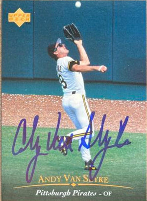 Andy Van Slyke Signed 1995 Upper Deck Baseball Card - Pittsburgh Pirates