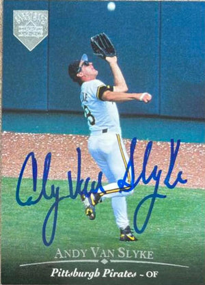 Andy Van Slyke Signed 1995 Upper Deck Electric Diamond Baseball Card - Pittsburgh Pirates