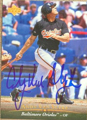 Andy Van Slyke Signed 1995 Upper Deck Baseball Card - Baltimore Orioles