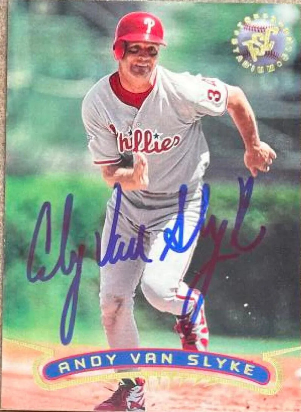 Andy Van Slyke Signed 1996 Stadium Club Baseball Card - Philadelphia Phillies