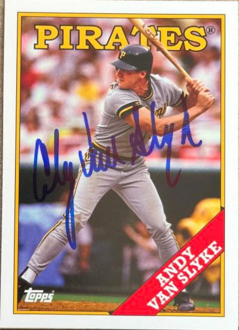 Andy Van Slyke Signed 2012 Topps Archives Baseball Card - Pittsburgh Pirates