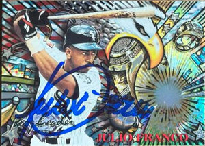 Julio Franco Signed 1995 Stadium Club Ring Leaders Baseball Card - Chicago White Sox