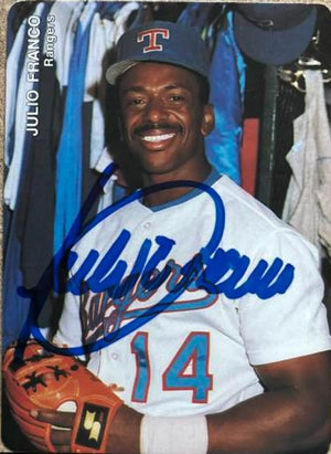 Julio Franco Signed 1991 Mother's Cookies Baseball Card - Texas Rangers