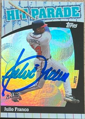 フリオ・フランコ直筆サイン入り 2004 Topps Hit Parade ベースボールカード - アトランタ・ブレーブス