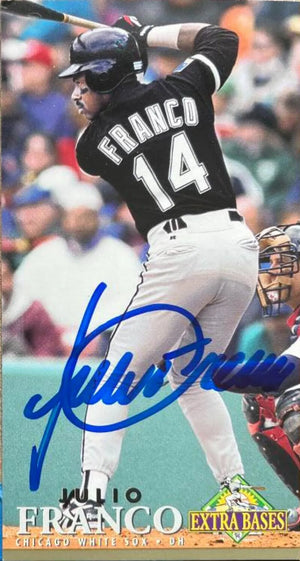 Julio Franco Signed 1994 Fleer Extra Bases Baseball Card - Chicago White Sox