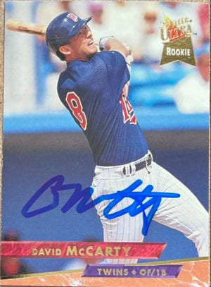 David McCarty Signed 1993 Fleer Ultra Baseball Card - Minnesota Twins