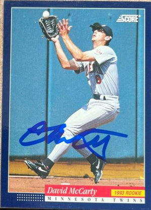 David McCarty Signed 1994 Score Baseball Card - Minnesota Twins