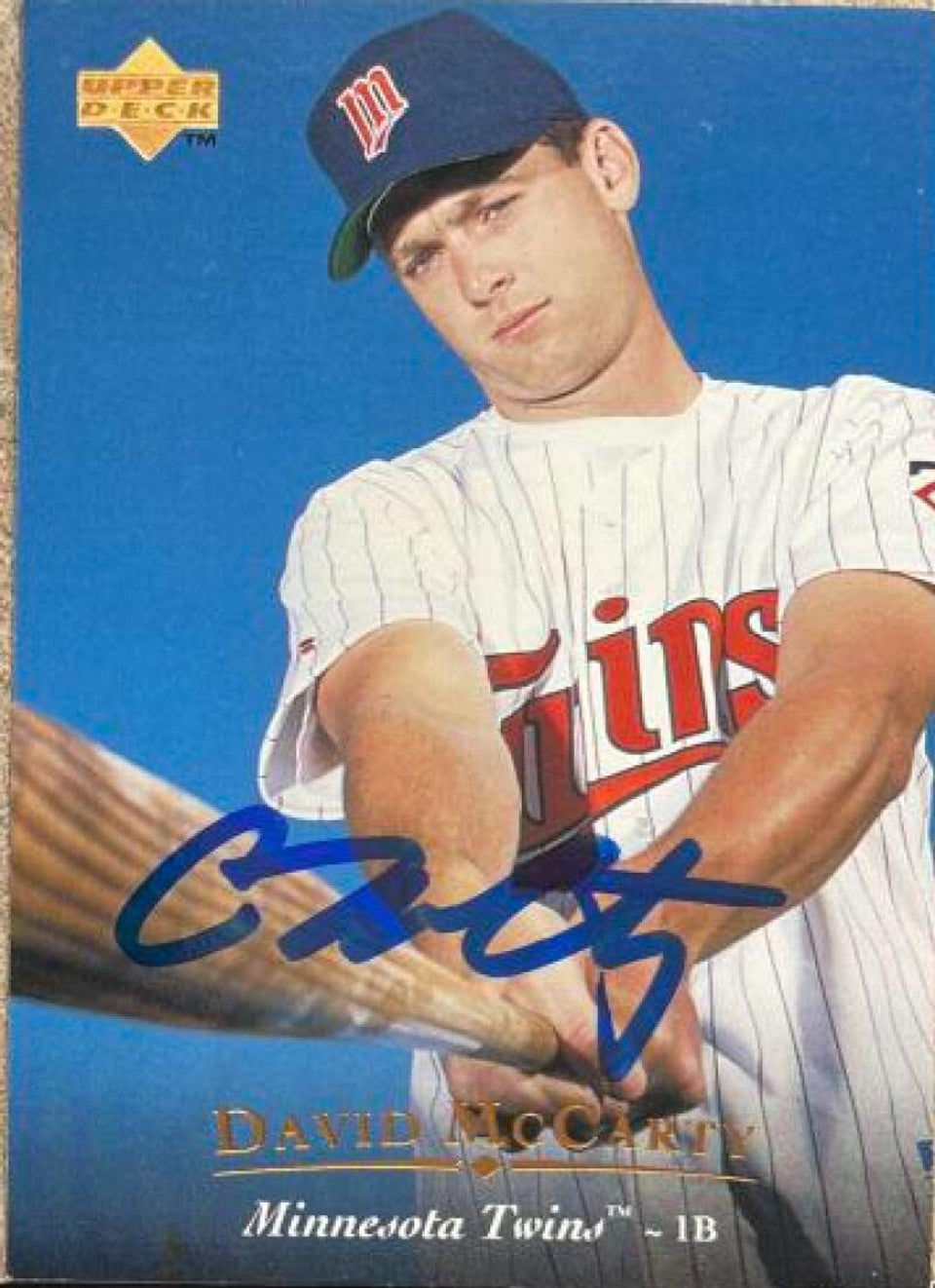 David McCarty Signed 1995 Upper Deck Baseball Card - Minnesota Twins