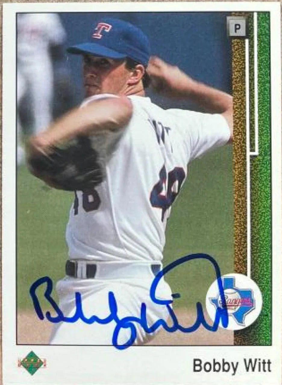 Bobby Witt Signed 1989 Upper Deck Baseball Card - Texas Rangers