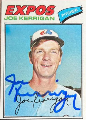 ジョー・ケリガン サイン入り 1977 Topps ベースボールカード - モントリオール エクスポズ