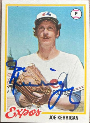 ジョー・ケリガン サイン入り 1978 Topps ベースボールカード - モントリオール エクスポズ