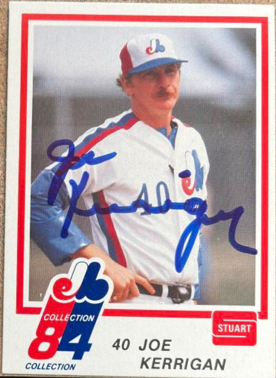 Joe Kerrigan Signed 1984 Stuart Bakery Baseball Card - Montreal Expos