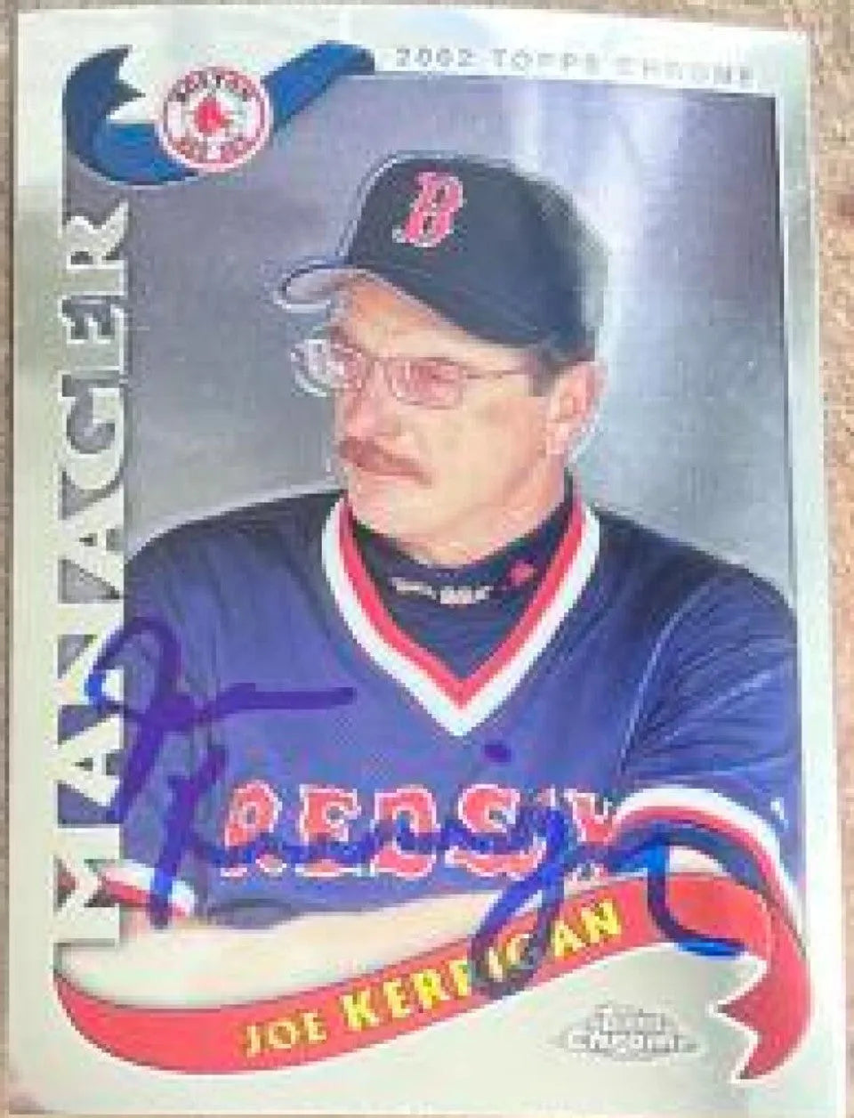 Joe Kerrigan Signed 2002 Topps Chrome Baseball Card - Boston Red Sox