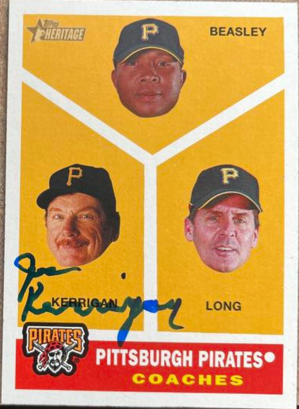 Joe Kerrigan Signed 2009 Topps Heritage Baseball Card - Pittsburgh Pirates SP