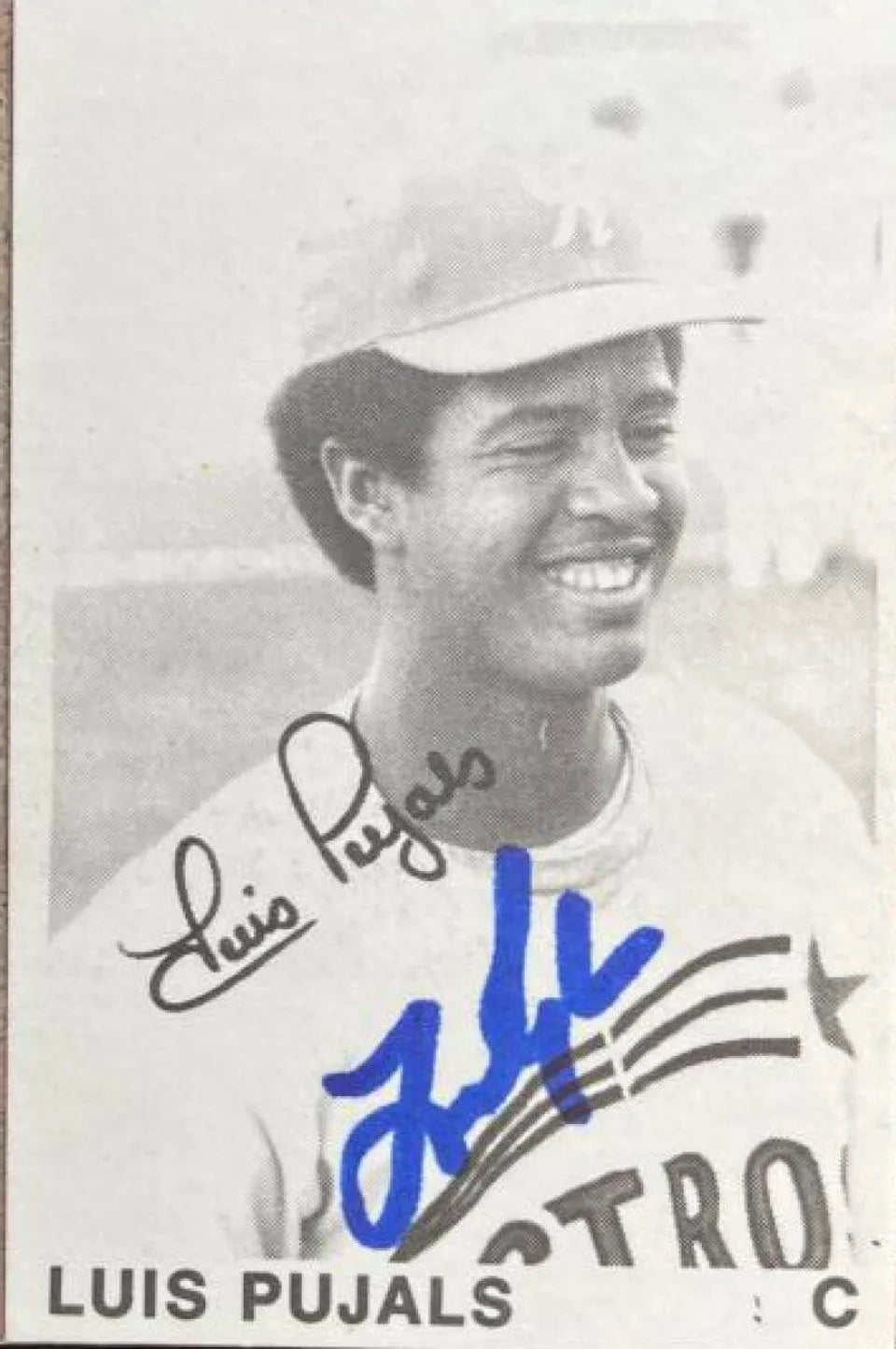 Luis Pujols Signed 1973 TCMA Baseball Card - Cedar Rapids Astros