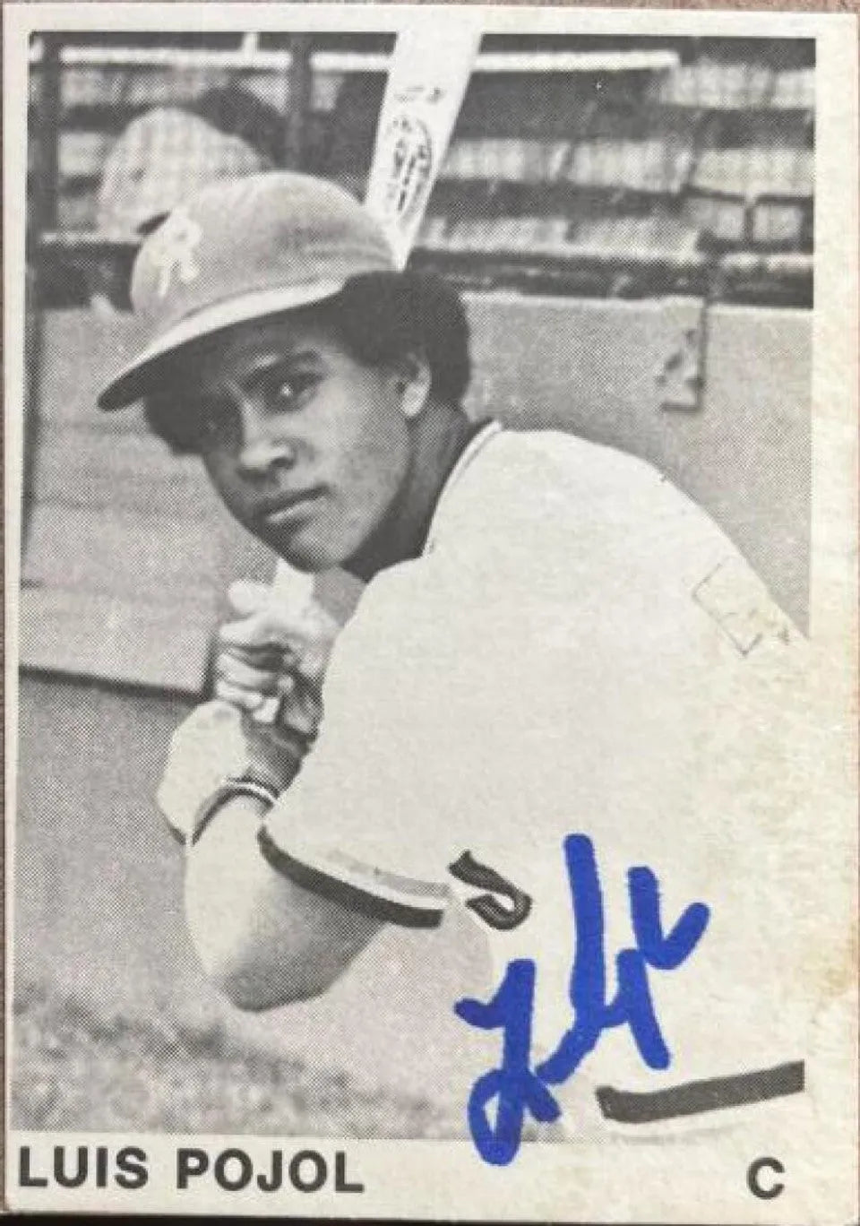 Luis Pujols Signed 1974 TCMA Baseball Card - Cedar Rapids Astros