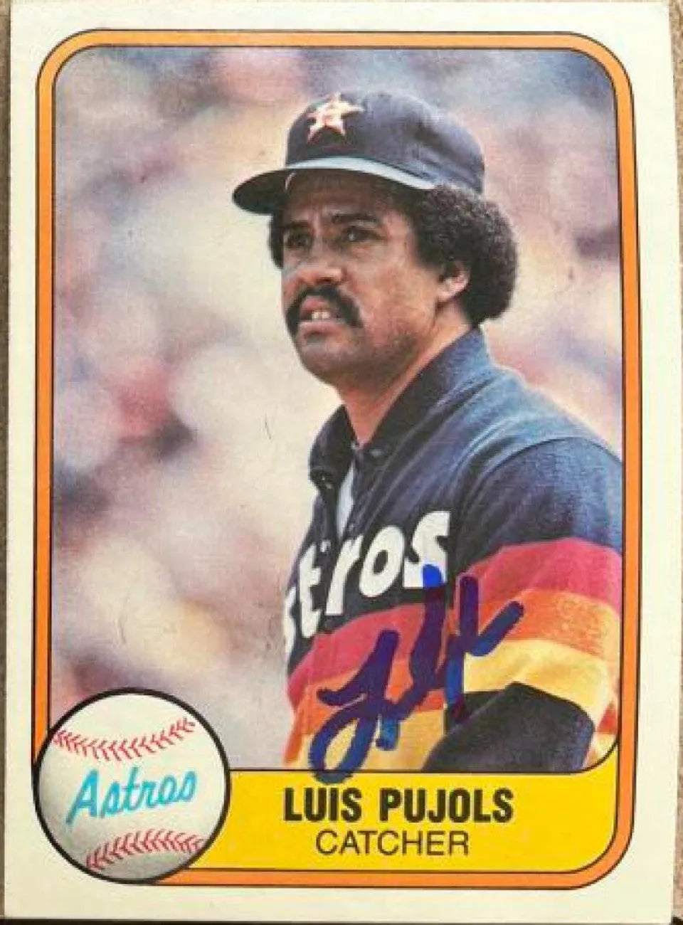 Luis Pujols Signed 1981 Fleer Baseball Card - Houston Astros