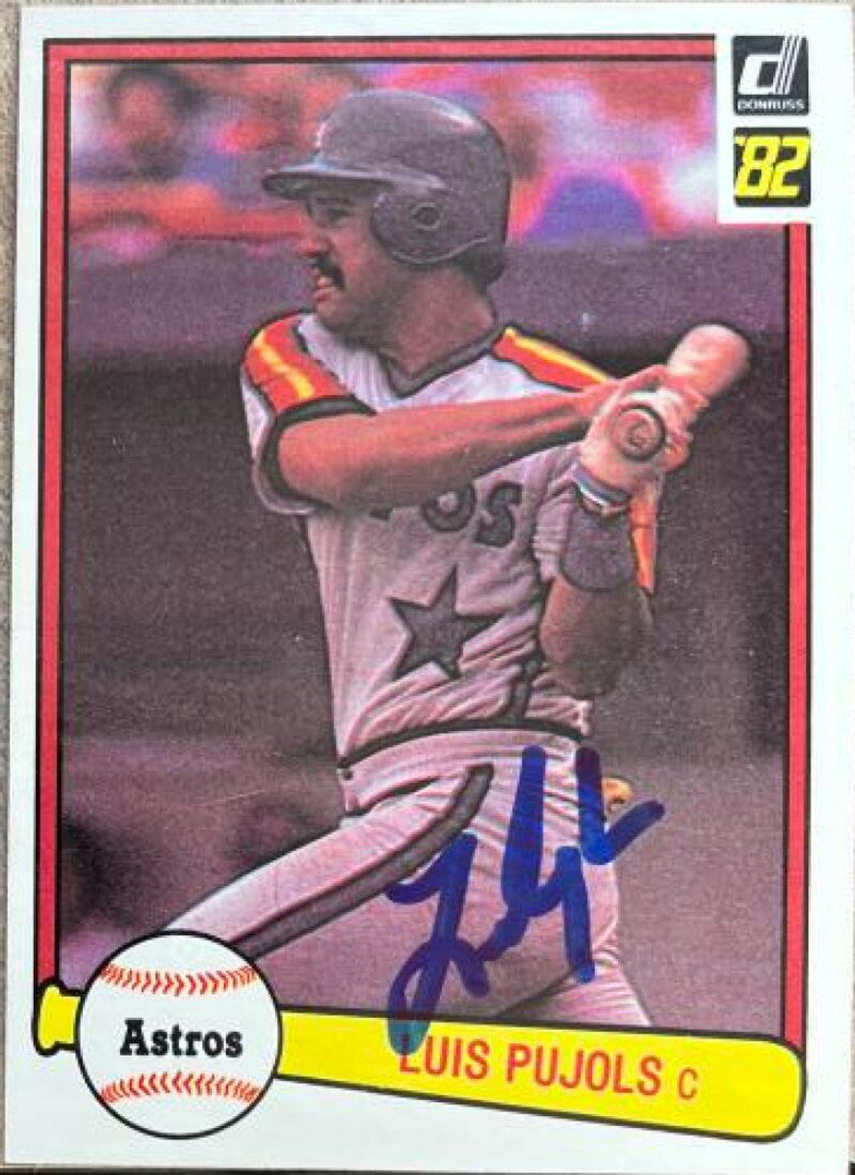 Luis Pujols Signed 1982 Donruss Baseball Card - Houston Astros