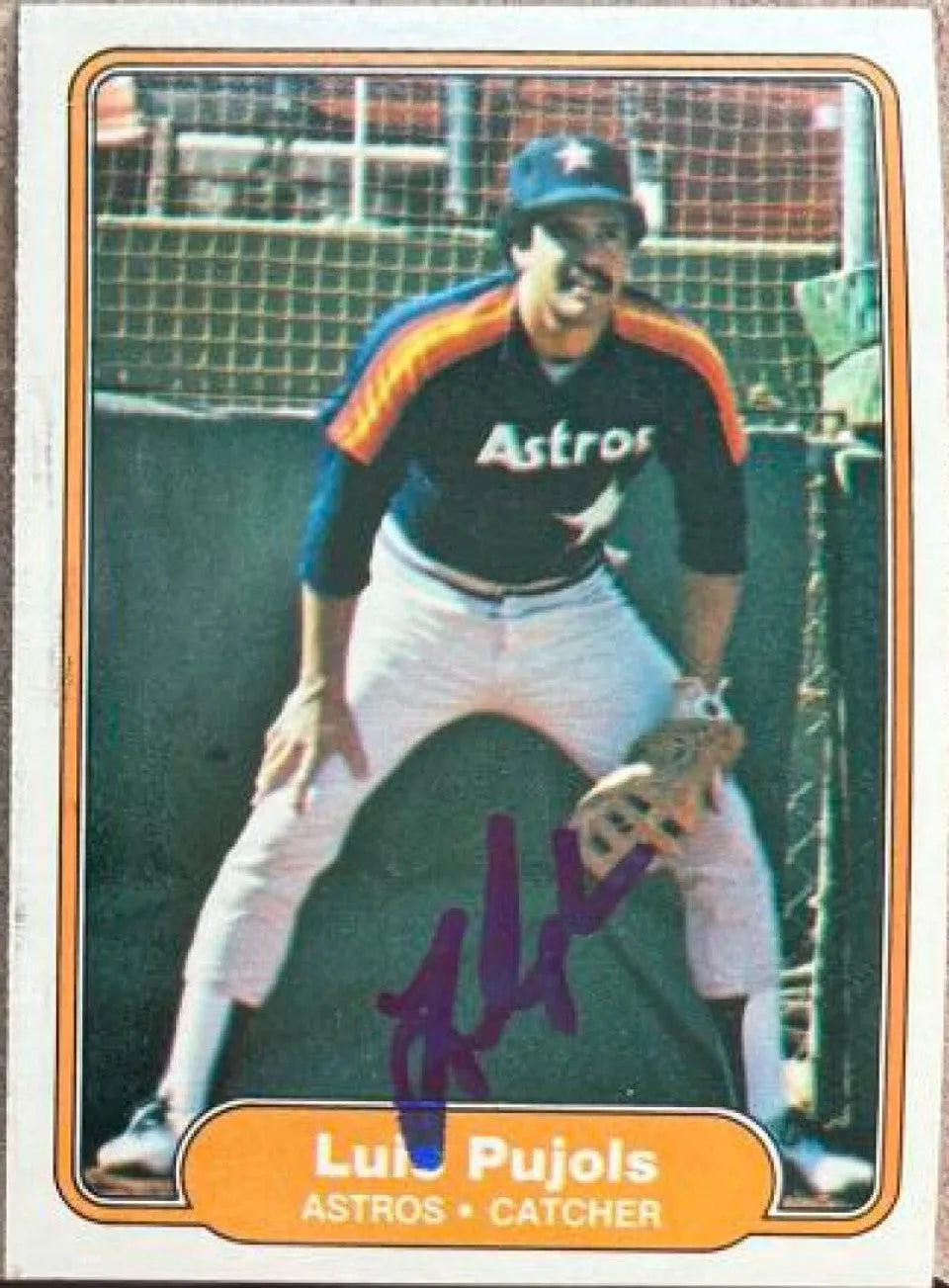 Luis Pujols Signed 1982 Fleer Baseball Card - Houston Astros