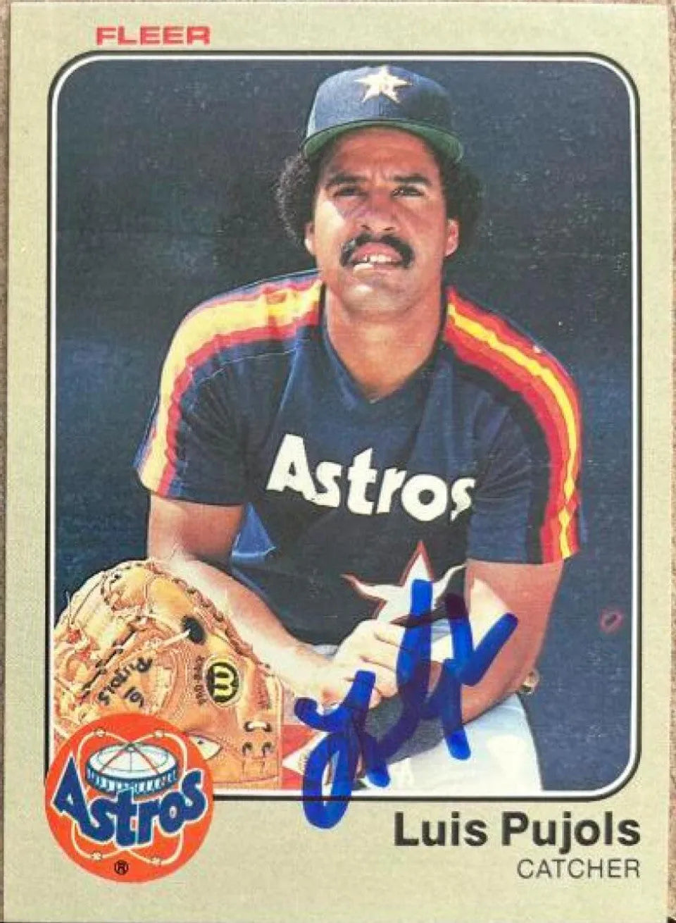 Luis Pujols Signed 1983 Fleer Baseball Card - Houston Astros